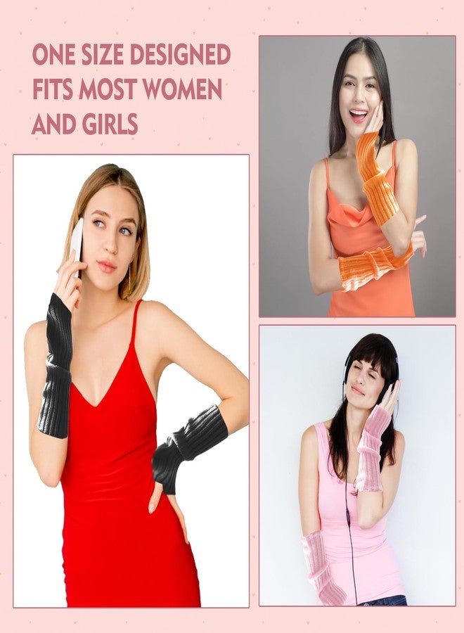 SENONAPO 8 Pairs Arm Kawaii Warmers Sleeves 8 Colors with Thumb Hole Wrist Warmers Long Fingerless Gloves Cute Y2k Harajuku Style for Women Girls Lolita Costume School - Image 5